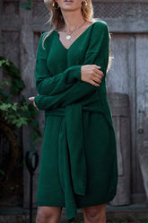 Chicindress Casual Sweater with Half Belt